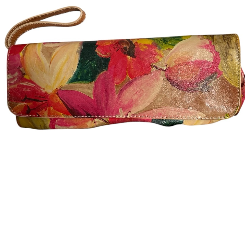 Maurizio Taiuti Vintage Painted Italian Leather Clutch - Wristlet